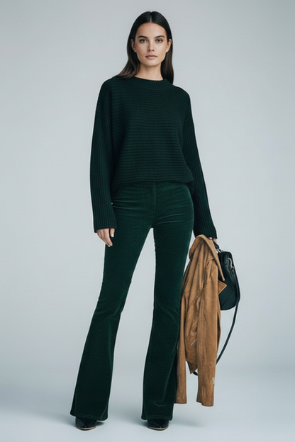 Women's Flared Ribbed Pants