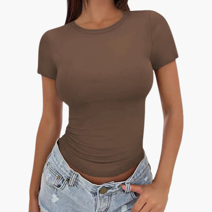 Women's Plain Round Neck T-Shirt Regular