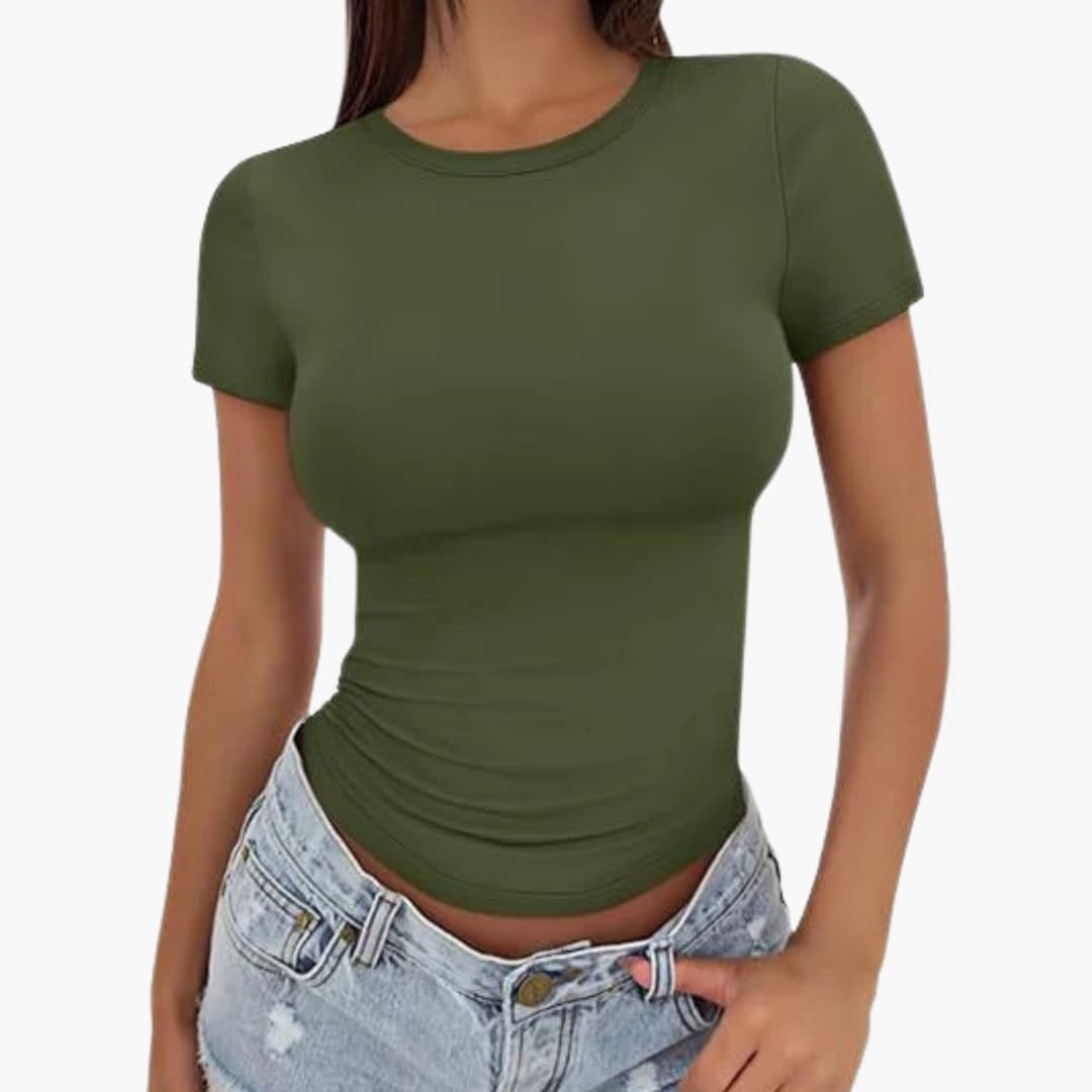 Women's Plain Round Neck T-Shirt Regular