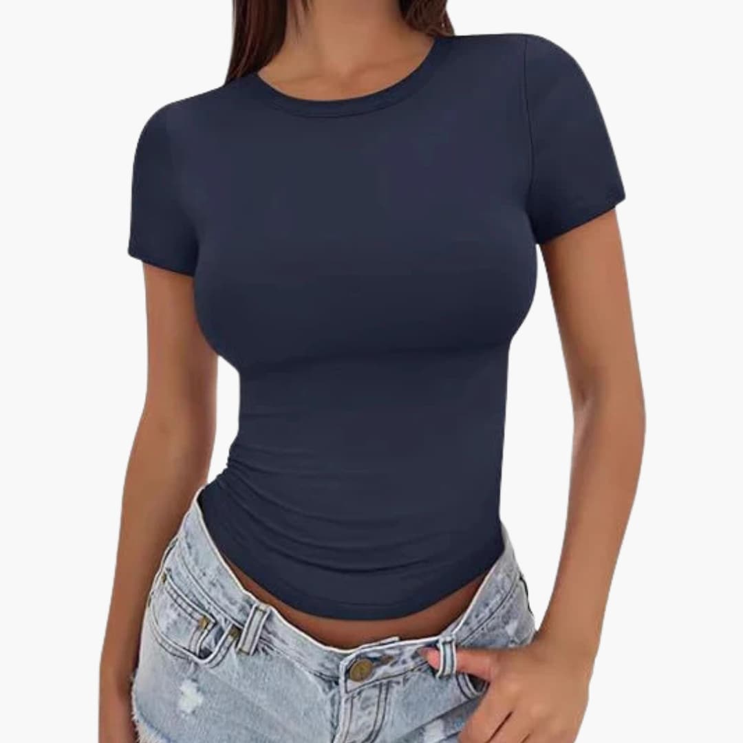 Women's Plain Round Neck T-Shirt Regular