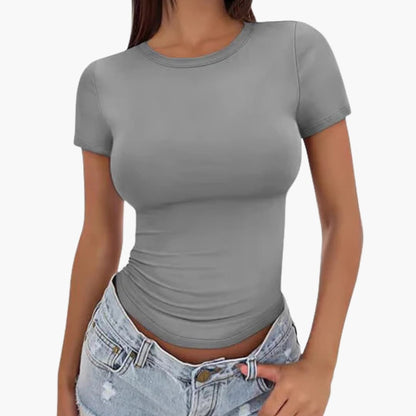 Women's Plain Round Neck T-Shirt Regular