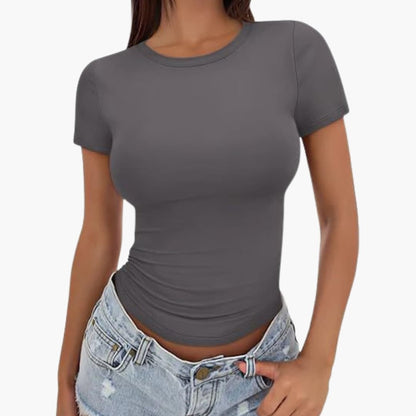 Women's Plain Round Neck T-Shirt Regular