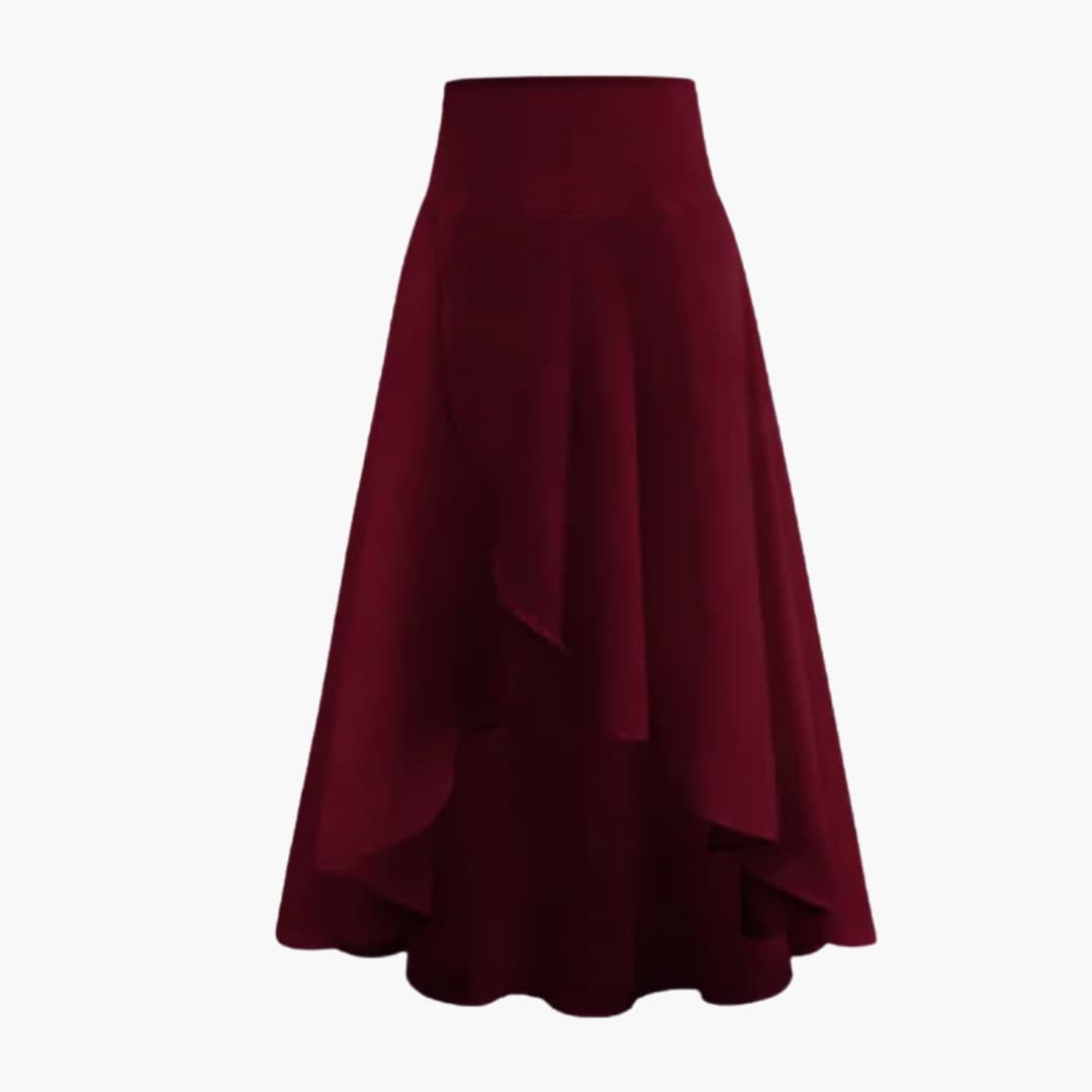 Women's Pleated Midi Skirt Elastic Waist - Fashinoza