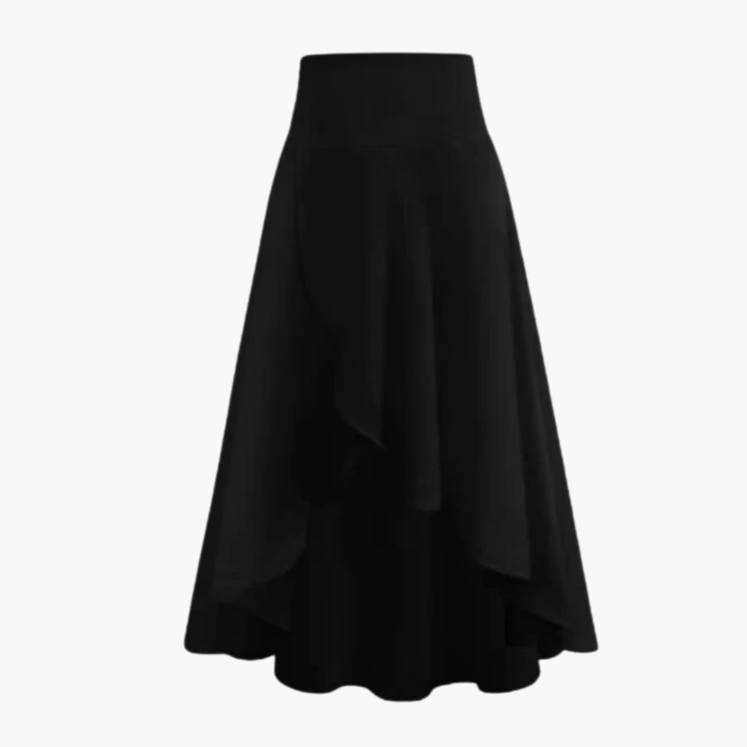 Women's Pleated Midi Skirt Elastic Waist