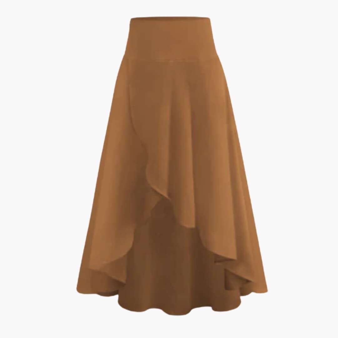Women's Pleated Midi Skirt Elastic Waist