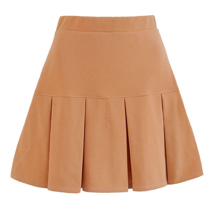 Women's Pleated Midi Skirt Elastic Waistband