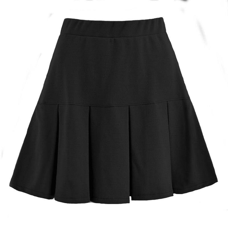 Women's Pleated Midi Skirt Elastic Waistband
