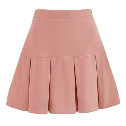 Women's Pleated Midi Skirt Elastic Waistband