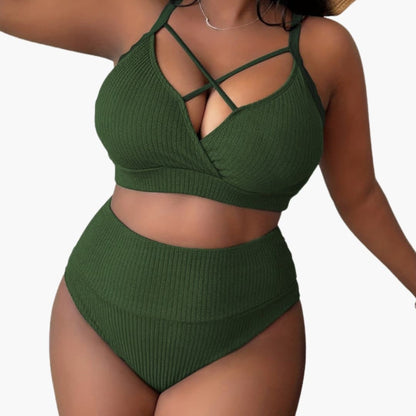 Women's Plus Size High-Waisted Bikini Set