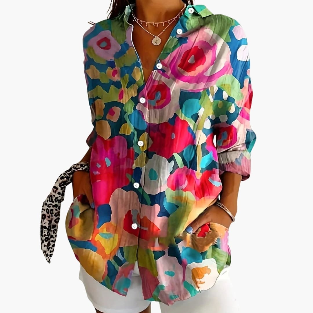 Women's Short Sleeve Loose Fit Blouse
