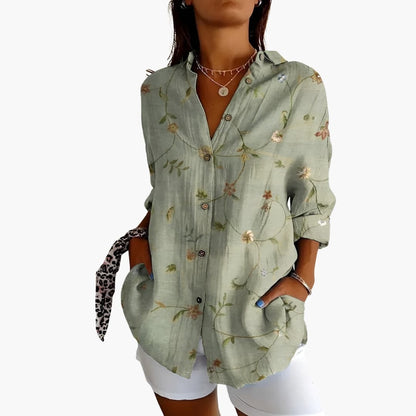 Women's Short Sleeve Blouse Loose Fit Printed - Fashinoza