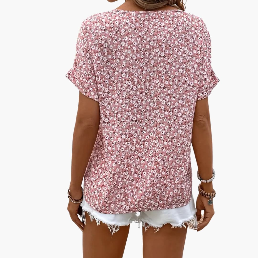 Women's Long Sleeve Blouse Loose Fit Printed Button Down Shirt