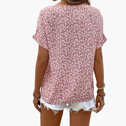 Women's Long Sleeve Blouse Loose Fit Printed Button Down Shirt