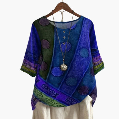 Women's Long Sleeve Blouse Loose Fit Printed