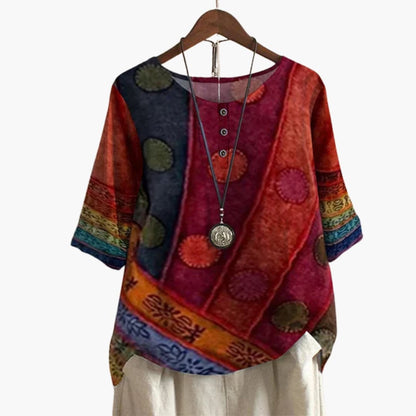 Women's Long Sleeve Blouse Loose Fit Printed