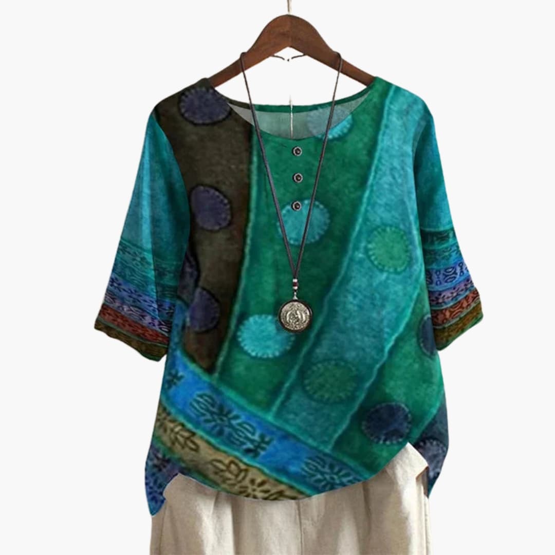 Women's Long Sleeve Blouse Loose Fit Printed