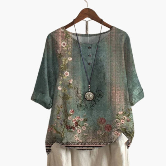 Women's Long Sleeve Blouse Loose Fit Printed - Fashinoza