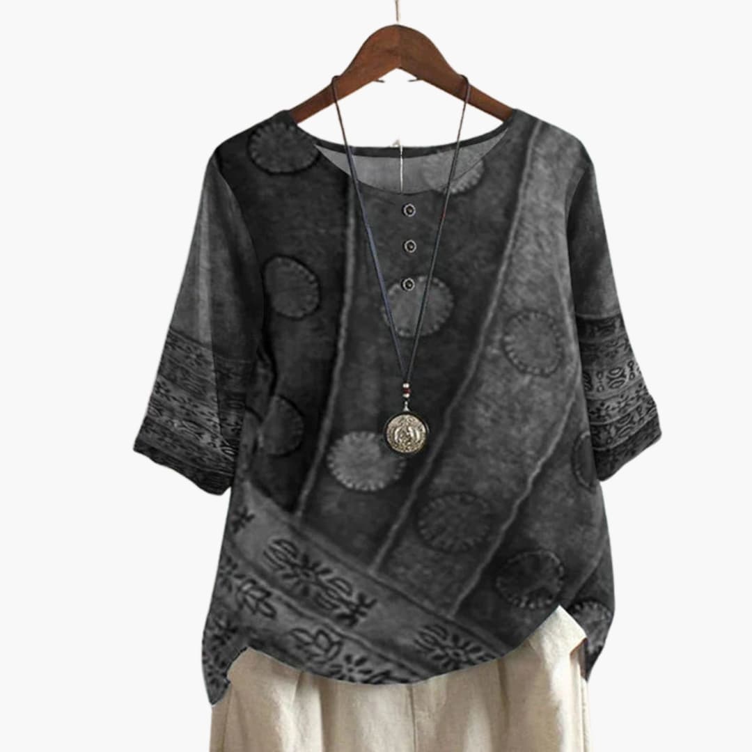 Women's Long Sleeve Blouse Loose Fit Printed
