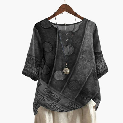 Women's Long Sleeve Blouse Loose Fit Printed