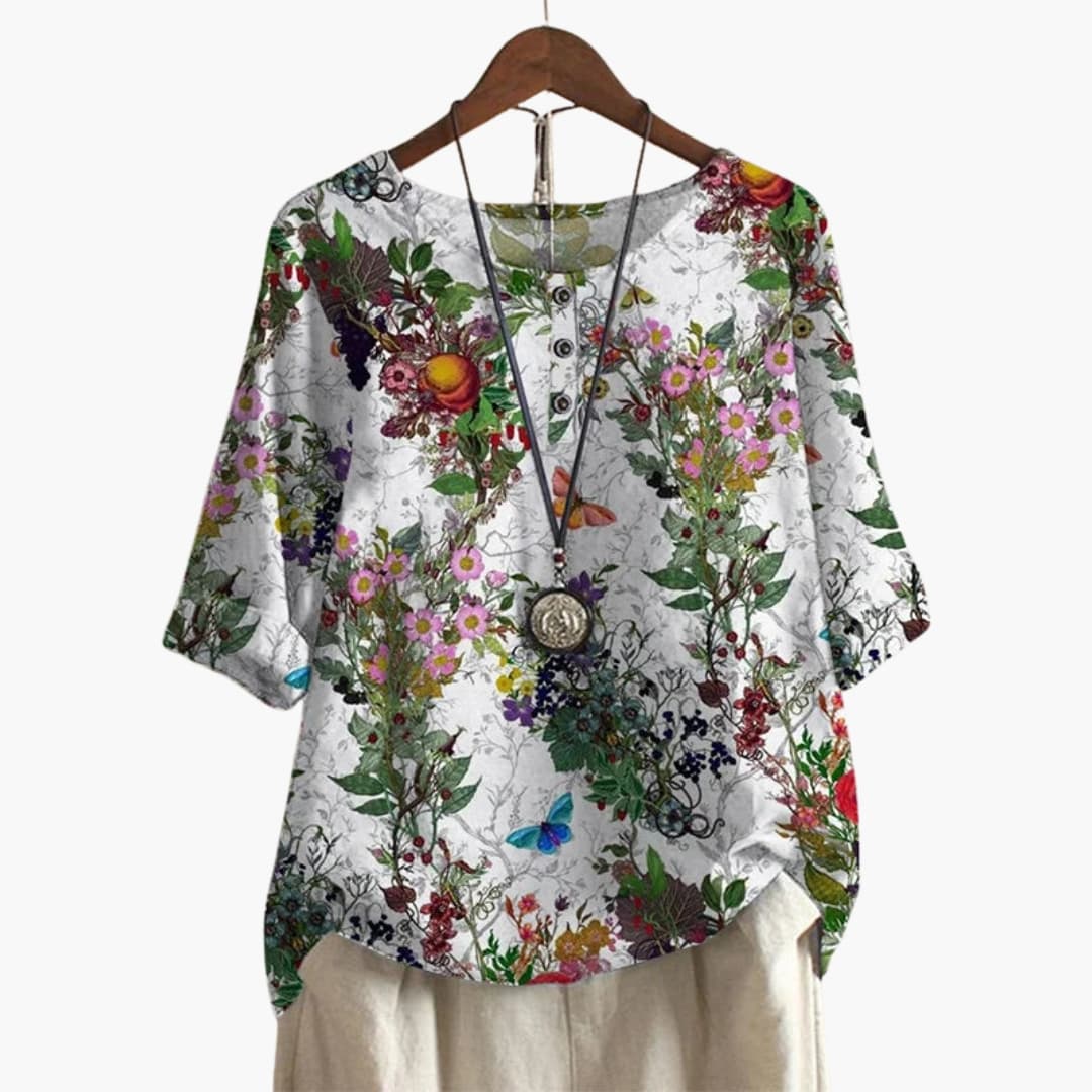 Women's Long Sleeve Blouse Loose Fit Printed