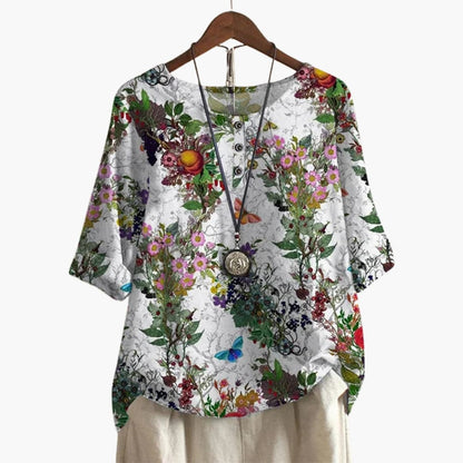 Women's Long Sleeve Blouse Loose Fit Printed
