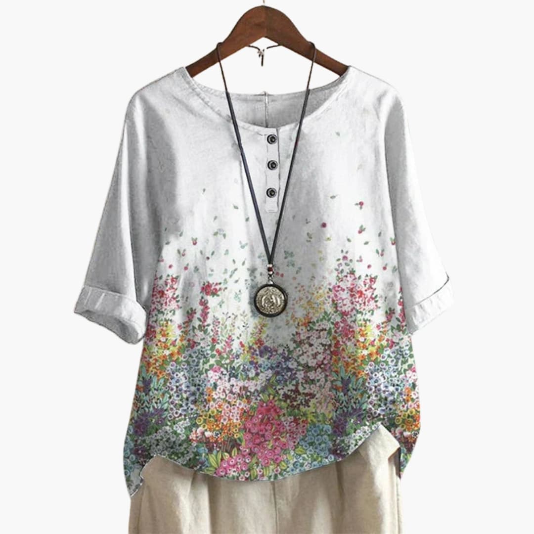 Women's Long Sleeve Blouse Loose Fit Printed