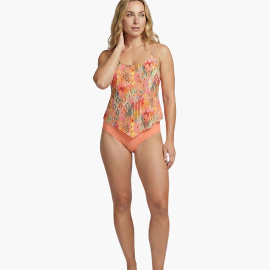 Women's Printed Tankini Swimsuit Set Cutout Detail - Fashinoza