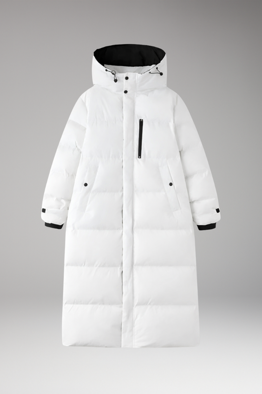 Women's Quilted Puffer Coat Hooded Long - 
Fashinoza