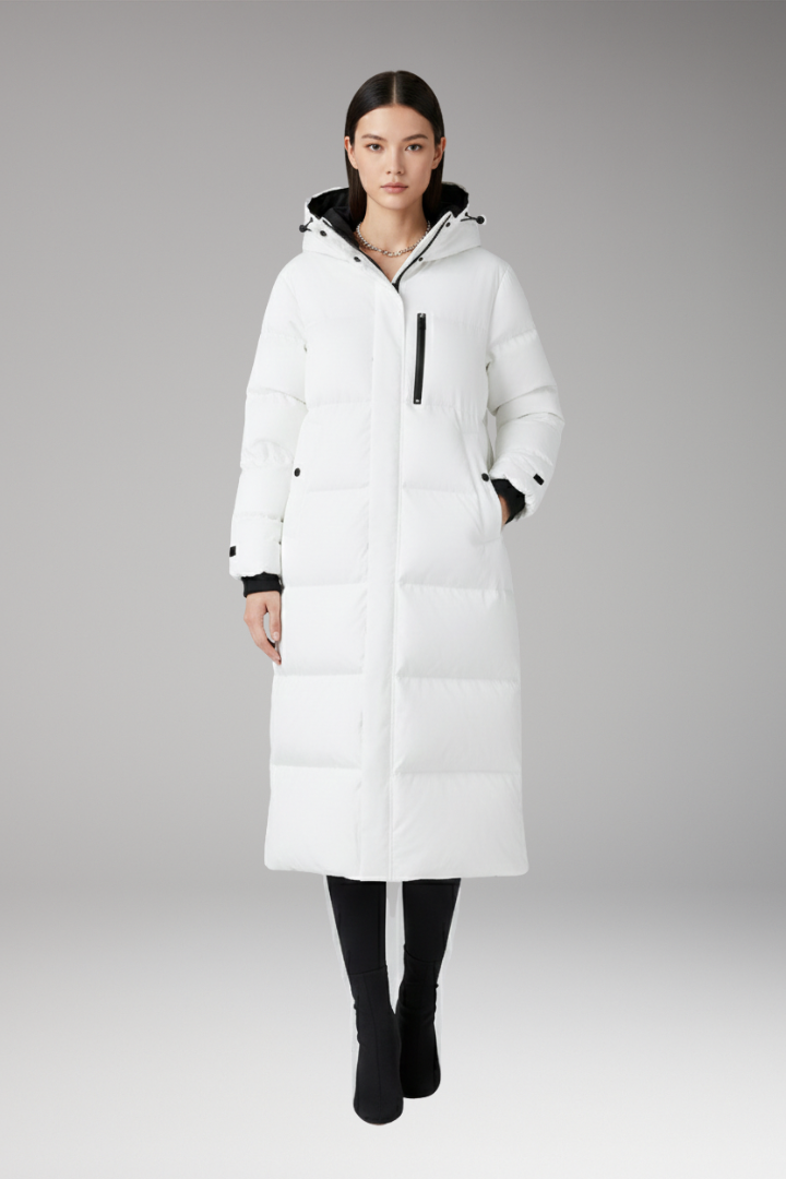 Women's Quilted Puffer Coat Hooded Long