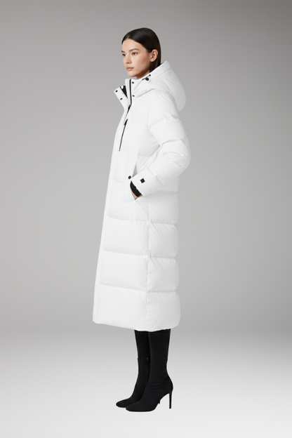 Women's Quilted Puffer Coat Hooded Long