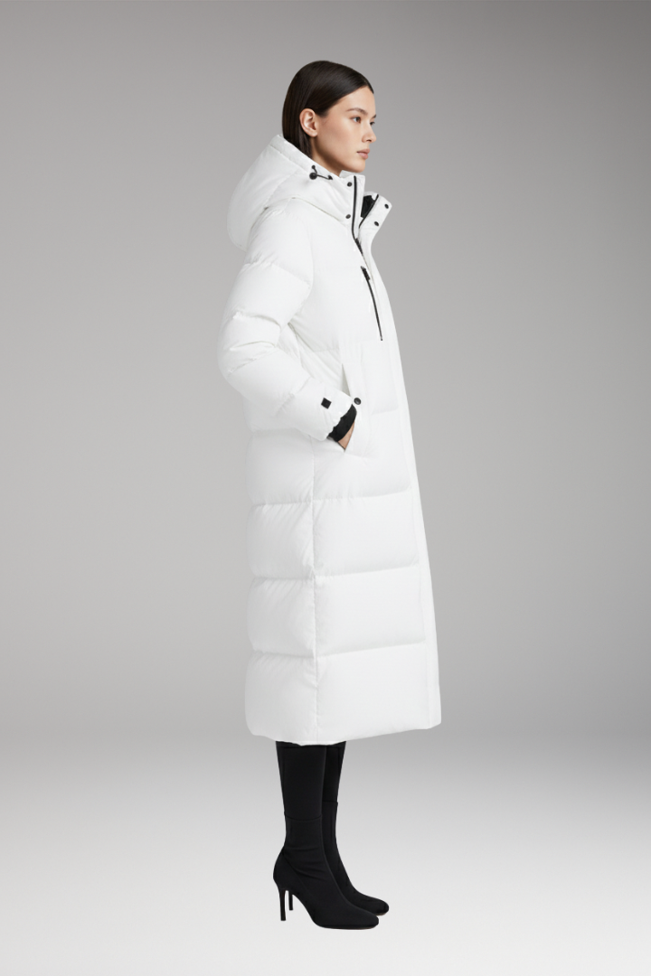 Women's Quilted Puffer Coat Hooded Long