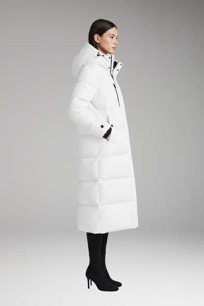 Women's Quilted Puffer Coat Hooded Long