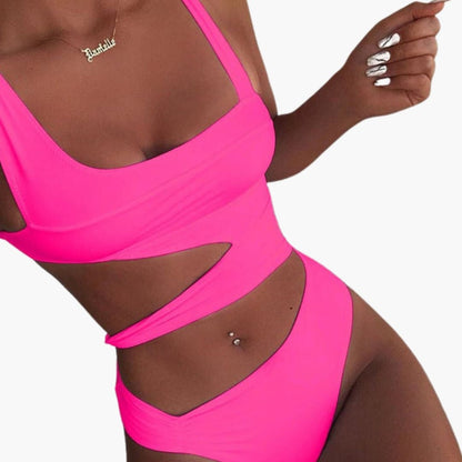 Women's Push Up One Piece Swimsuit Padded Adjustable Straps