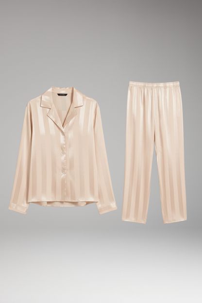 Women's Pyjama Set Button Shirt Straight Trousers - 
Fashinoza
