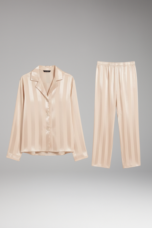 Women's Pyjama Set Button Shirt Straight Trousers - 
Fashinoza