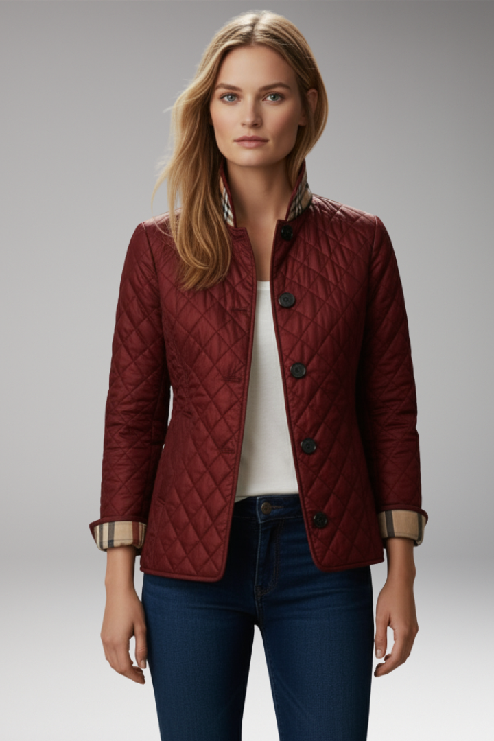 Women's Quilted Jacket Button Closure