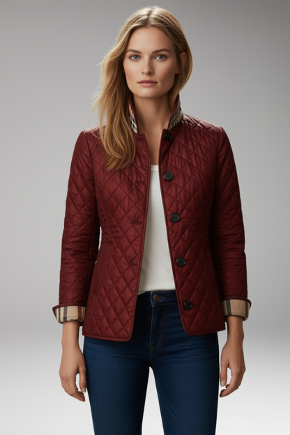 Women's Quilted Jacket Button Closure