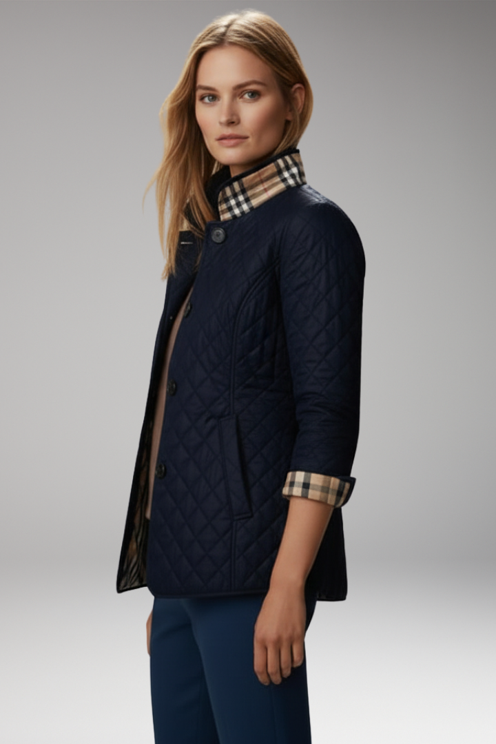 Women's Quilted Jacket Button Closure