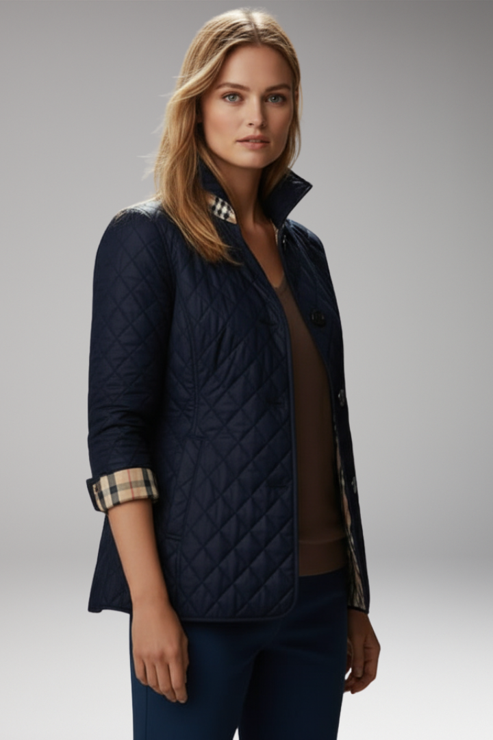 Women's Quilted Jacket Button Closure