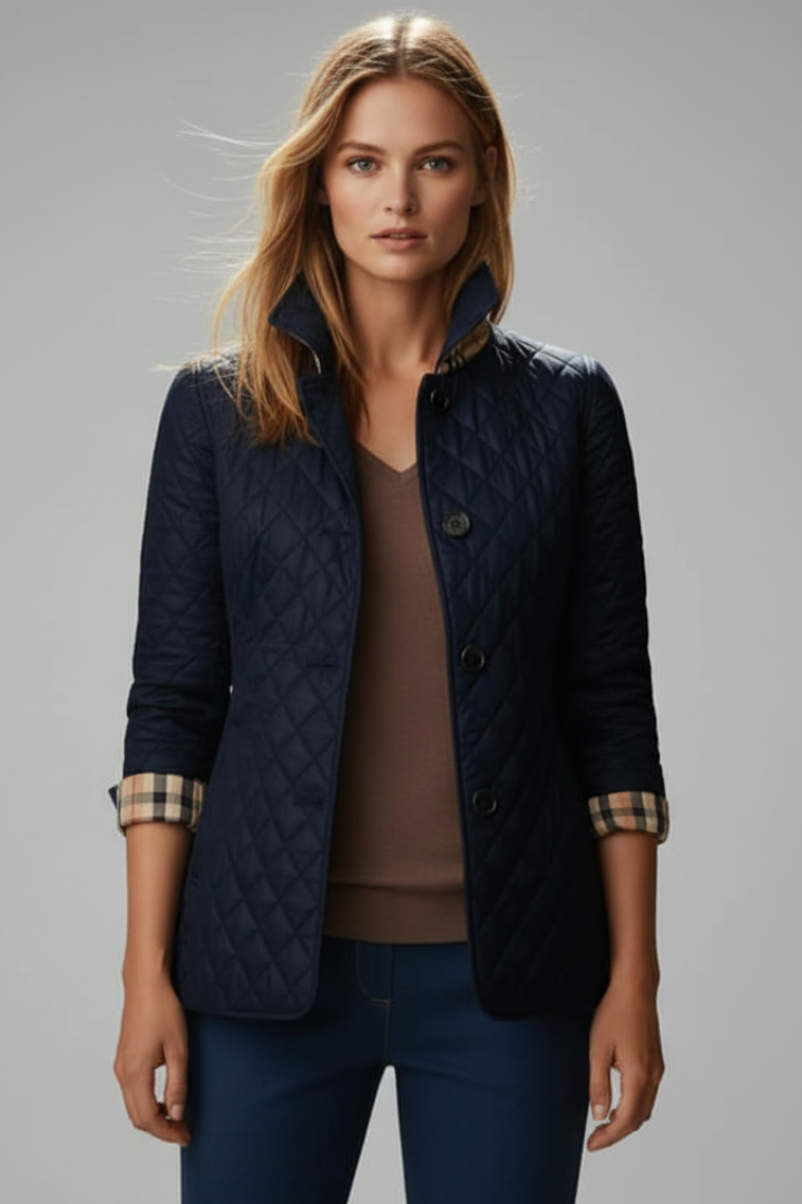 Women's Quilted Jacket Button Closure