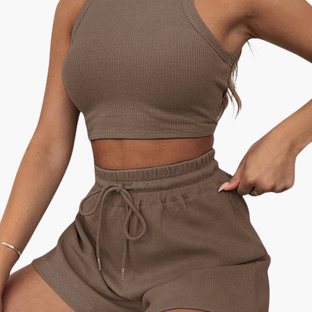 Women's 2 Piece Racerback And Shorts Set