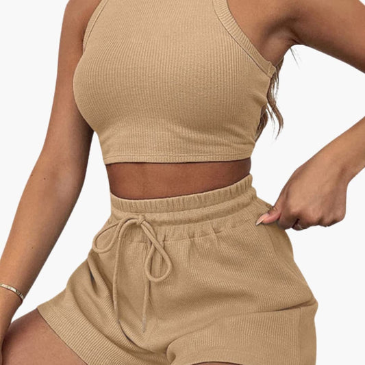 Women's 2 Piece Racerback And Shorts Set - Fashinoza