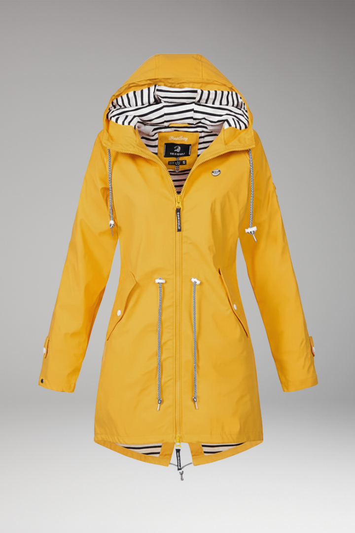 Women's Waterproof Raincoat Adjustable Hood Water-Resistant - 
Fashinoza
