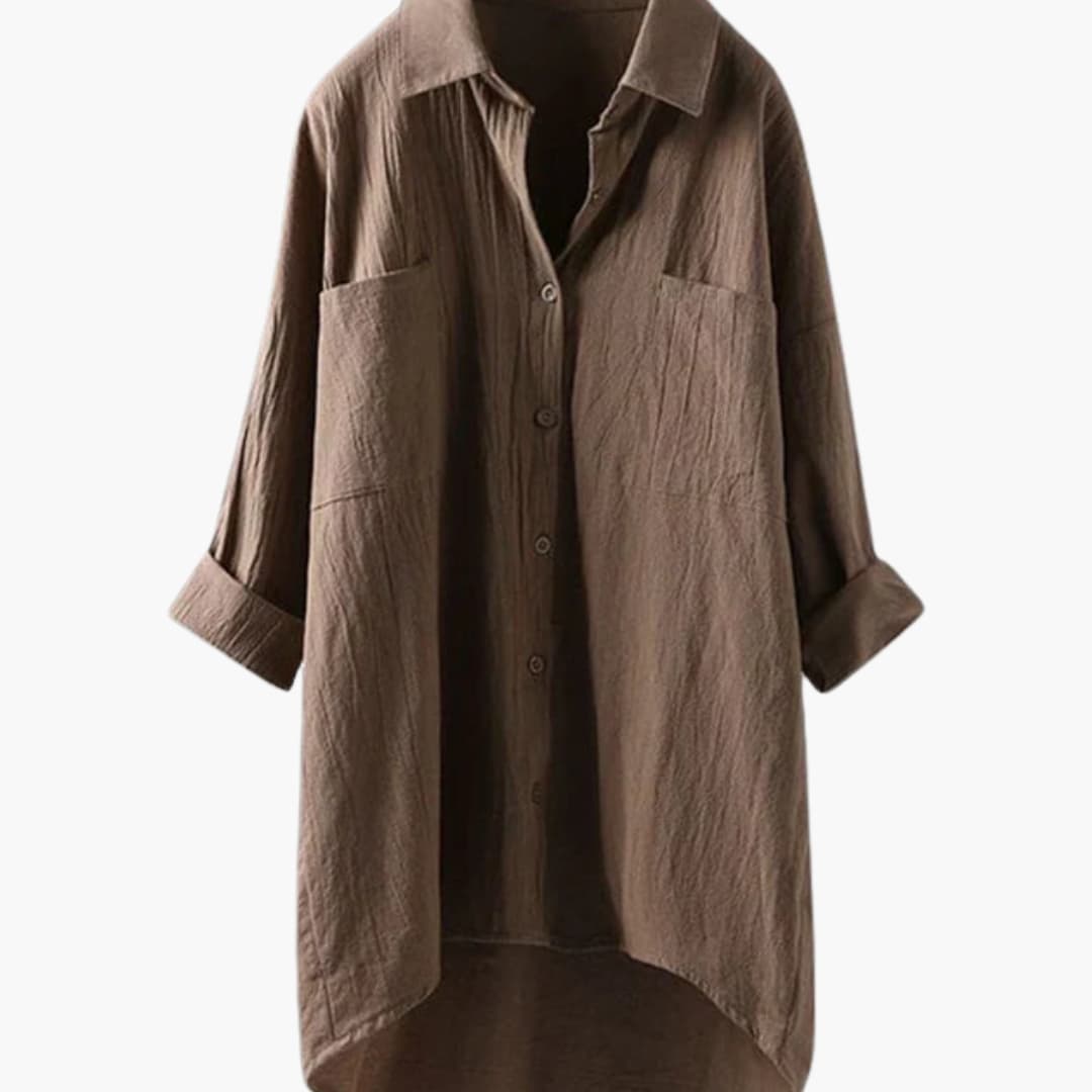 Women's Long Sleeve Blouse Relaxed Fit Blend
