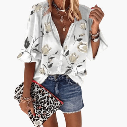Women's Short Sleeve Woven Blouse