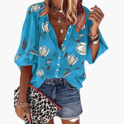 Women's Short Sleeve Woven Blouse