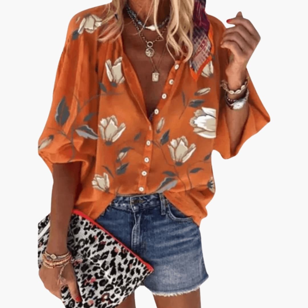 Women's Short Sleeve Woven Blouse