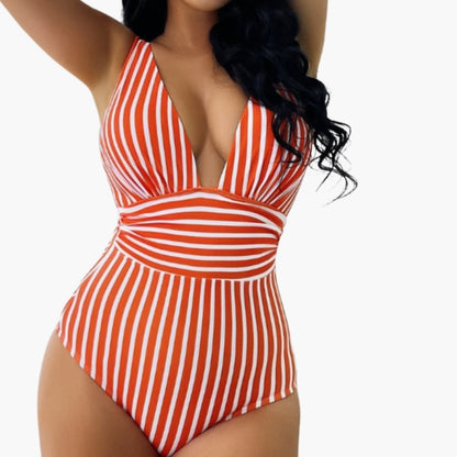 Women's Ruched Swimsuit Scoop Neck Wide Straps One Piece