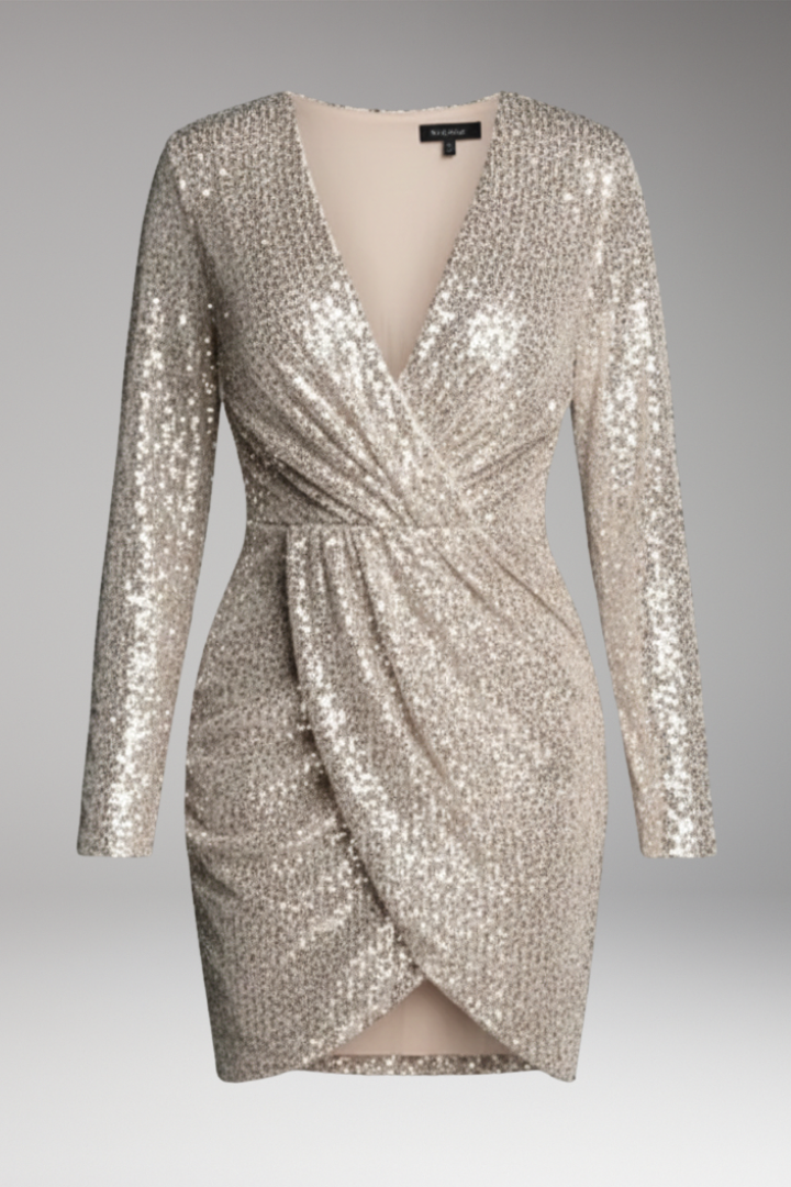 Women's Sequin Dress Adjustable Waist Shimmering - 
Fashinoza