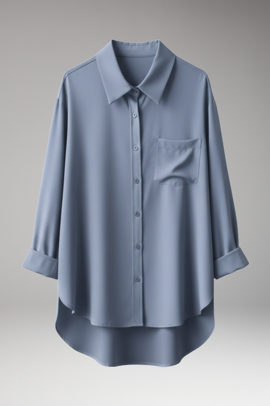 Women's Button Front Shirt With Chest Pocket - 
Fashinoza